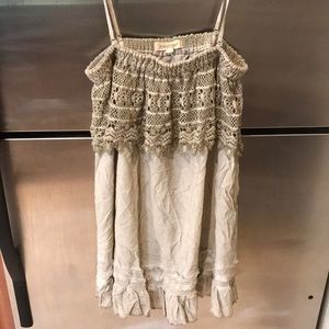 Altar’d State Tan crochet boho top Size Small